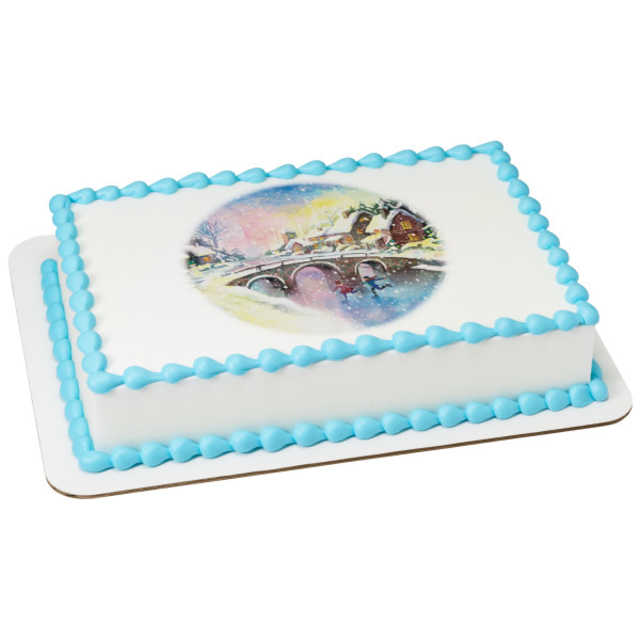 Wintertime Ice Skating PhotoCake® Edible Image®