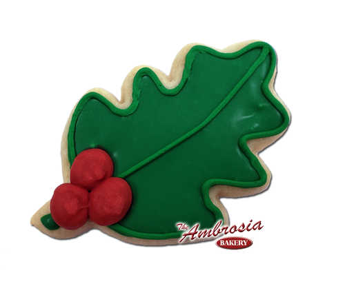 Decorated Mistletoe Cut-Out Cookie