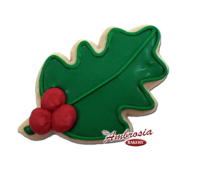Decorated Mistletoe Cut-Out Cookie