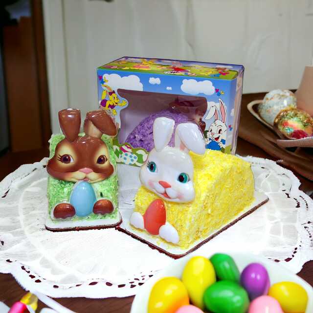 Bunny In A Box with Coconut Icing or Airbrush