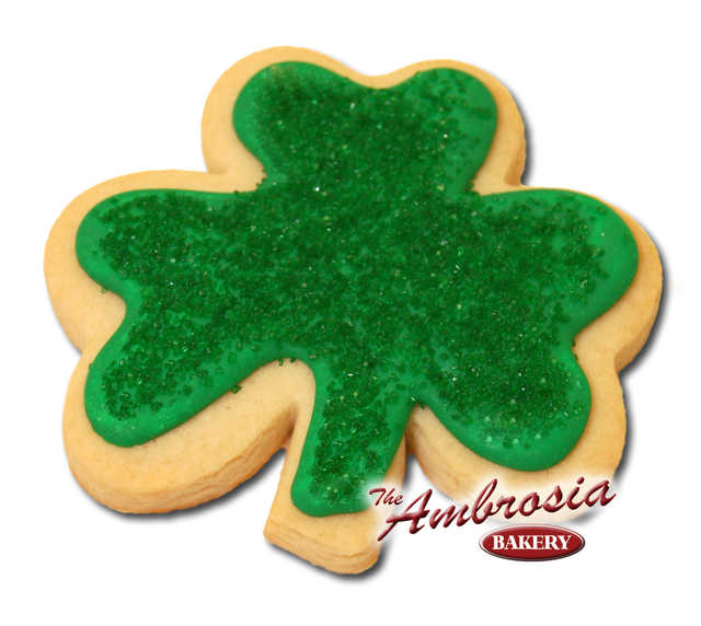 Decorated St. Patrick's Clover Cut-Out Cookie