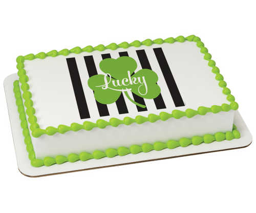 Happy St. Patrick's Day - Lucky Stripes PhotoCake® Image
