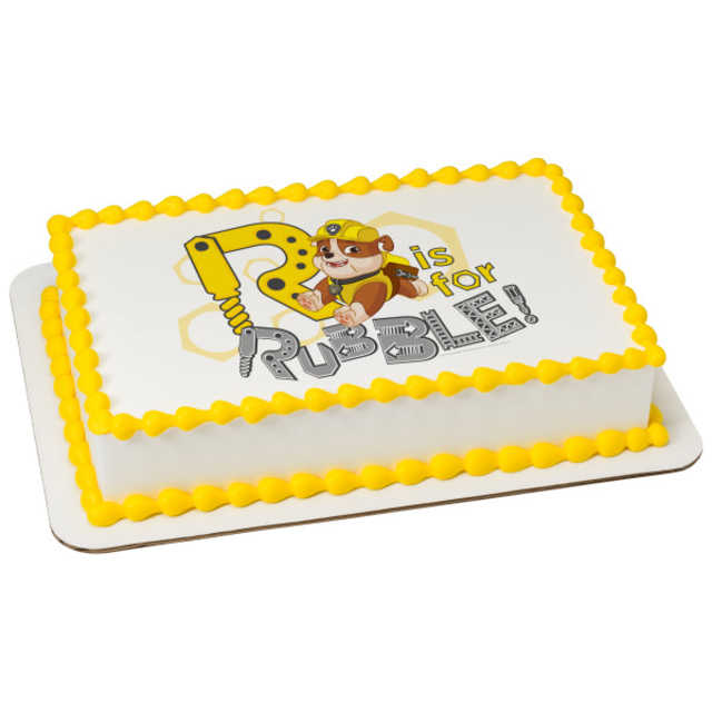 Paw Patrol-R is for Rubble PhotoCake® Image