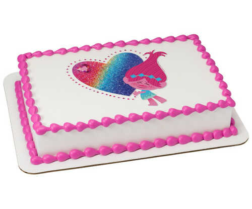 DreamWorks - Trolls Sparkle Hearts PhotoCake® Edible Image®