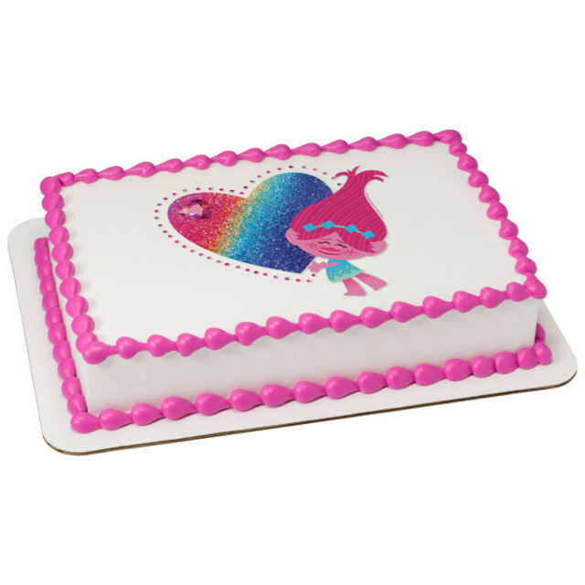 DreamWorks - Trolls Sparkle Hearts PhotoCake® Edible Image®