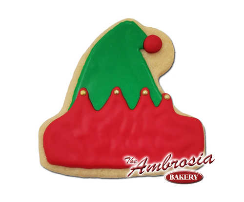 Decorated Elf Hat Cut-Out Cookie