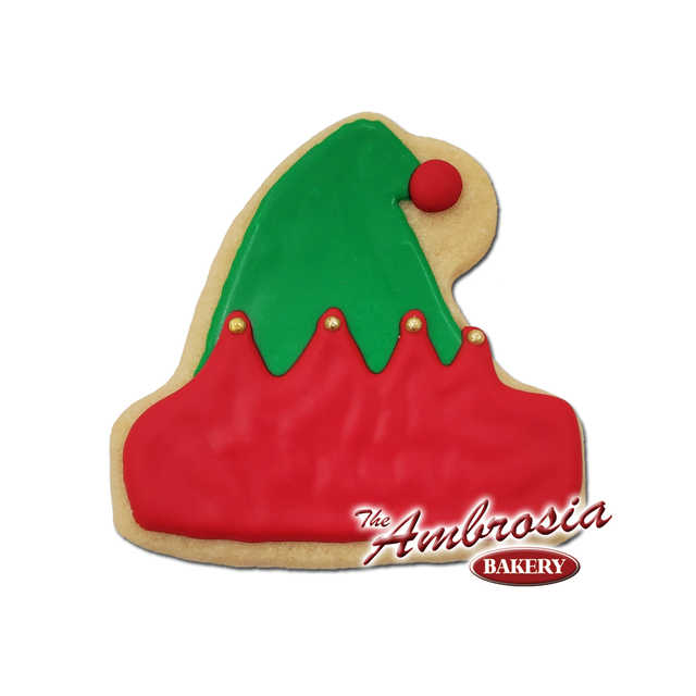 Decorated Elf Hat Cut-Out Cookie