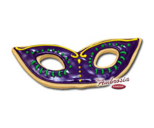 Decorated Mardi Gras Mask Cut-Out-Cookie #1