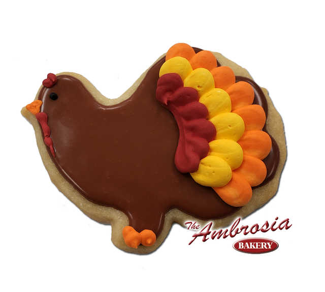 Decorated Turkey Cut-Out Cookie.