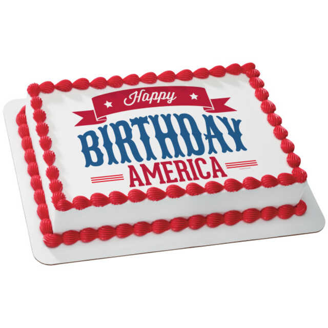 Celebrate America Happy Birthday PhotoCake® Edible Image®