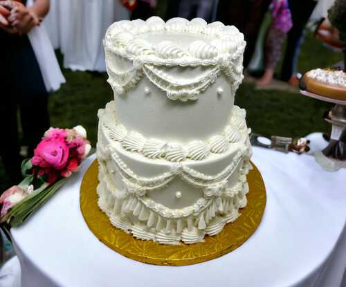 2 Tier Elegant Scroll Design  Wedding or Anniversary Cake