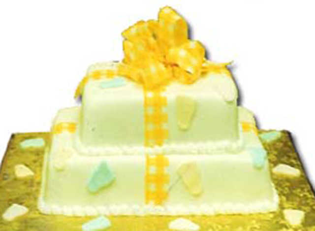 Two Tier Fondant Presents with Baby Feet (copy)
