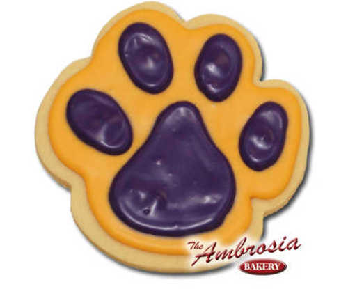 Decorated Tiger Paw Cut-Out Cookie