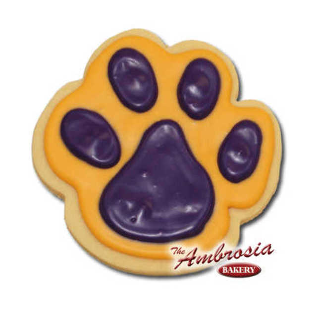 Decorated Tiger Paw Cut-Out Cookie