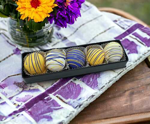 Purple & Gold Cake Balls - Gift Box of 5