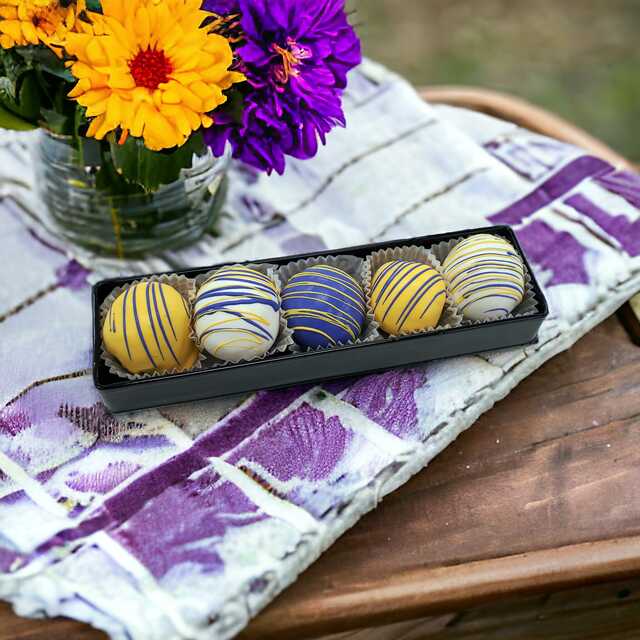 Purple & Gold Cake Balls - Gift Box of 5