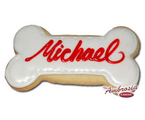 Decorated Dog Bone Cut-Out Cookie - Large