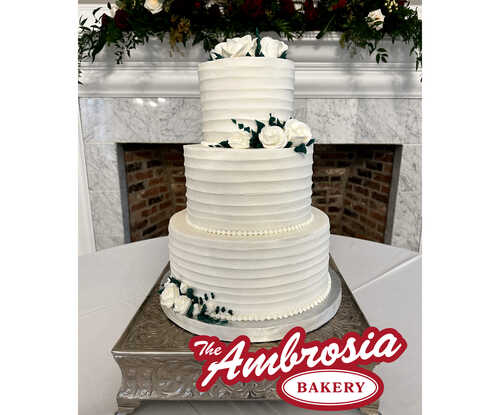 3 Tier Pleated Wedding Cake