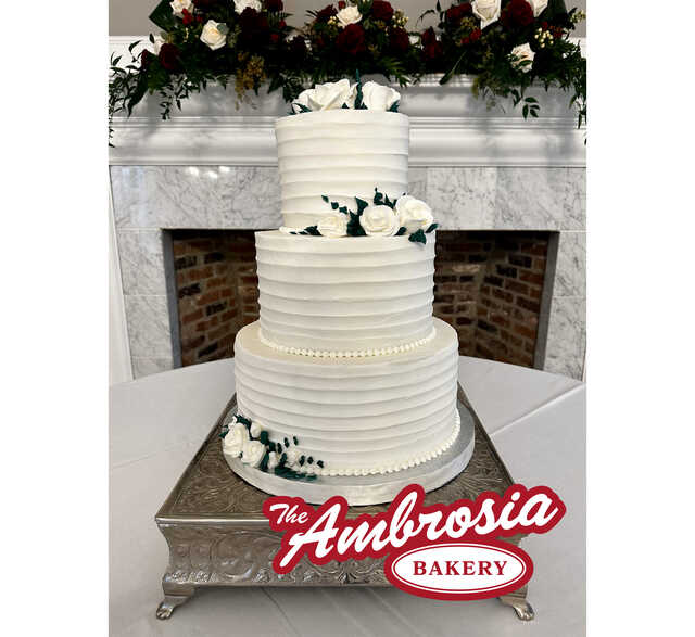 3 Tier Pleated Wedding Cake