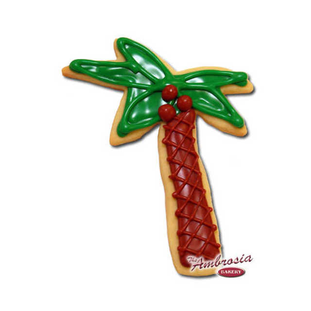 Decorated Palm Tree Cut-Out Cookie