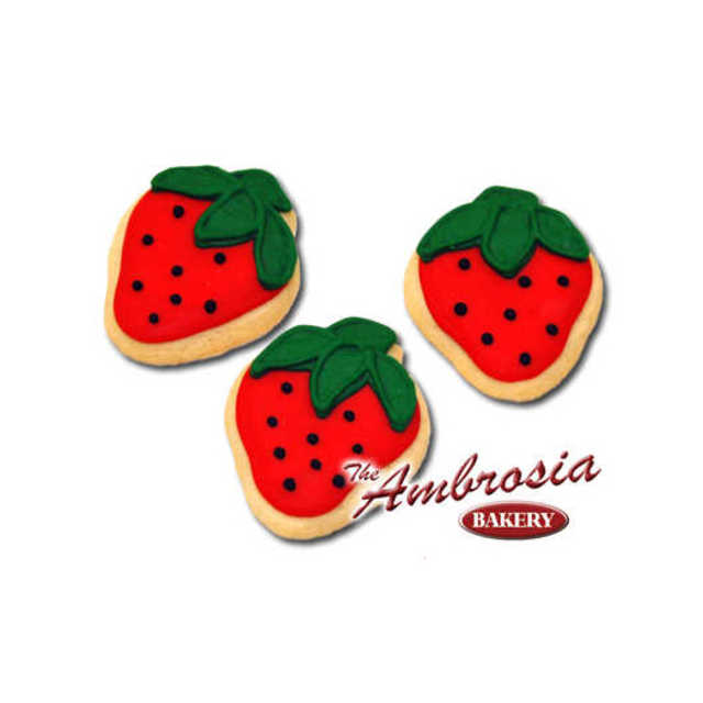 Decorated Strawberry Cut-Out Cookie