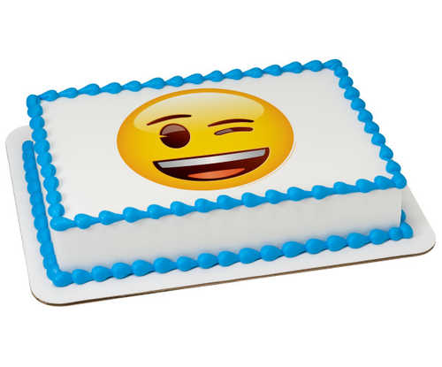 Emoji Winking PhotoCake® Image