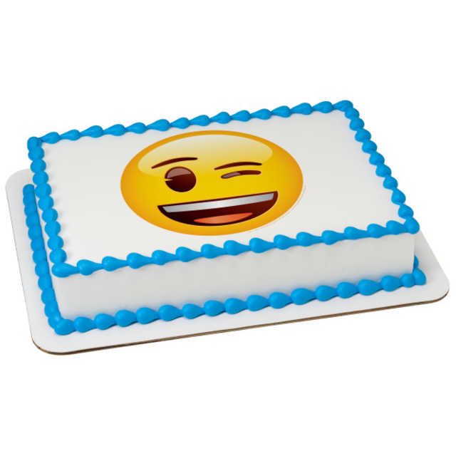 Emoji Winking PhotoCake® Image