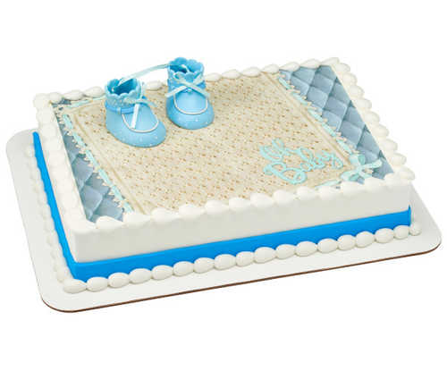 Blue Baby Booties PhotoCake® Edible Image® DecoSet® Background