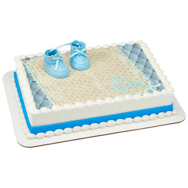 Blue Baby Booties PhotoCake® Edible Image® DecoSet® Background