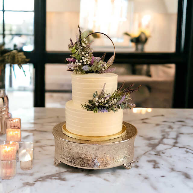 Pleated 2 Tier Wedding / Anniversary Cake