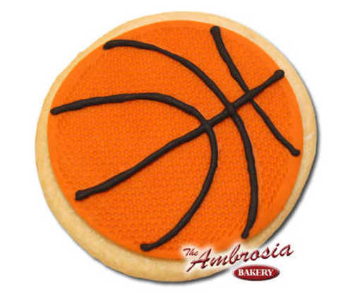 Decorated Fondant Basketball Cut-Out Cookie