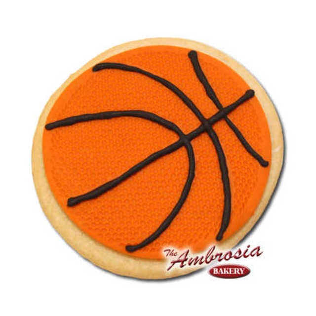 Decorated Fondant Basketball Cut-Out Cookie
