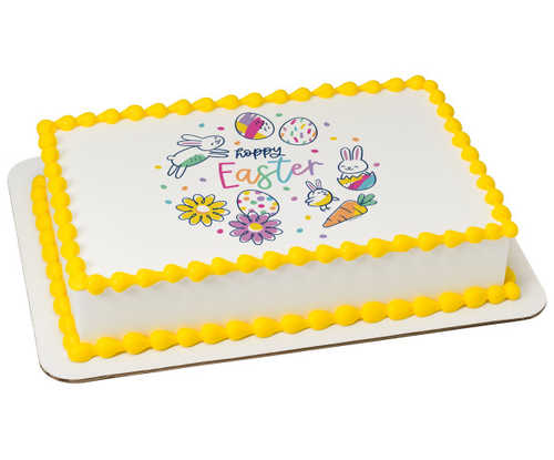 Hoppy Easter Doodle Bunny PhotoCake® Edible Image®
