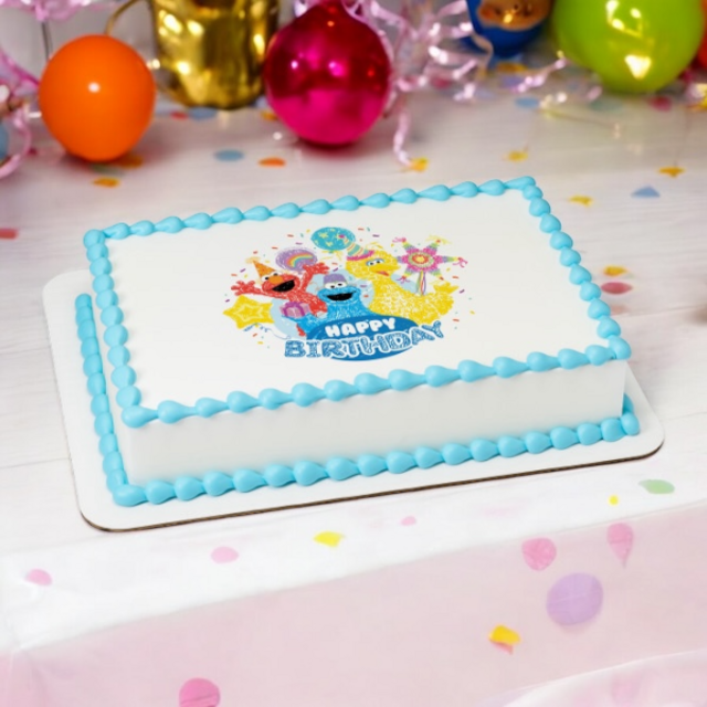 Sesame Street® Happy Birthday PhotoCake® Edible Image® Cake