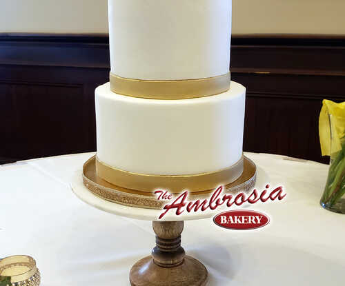 Golden Band 2 Tier Wedding / Anniversary Cake