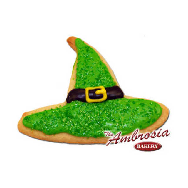 Decorated Halloween Witch Hat, Cut-Out Cookie