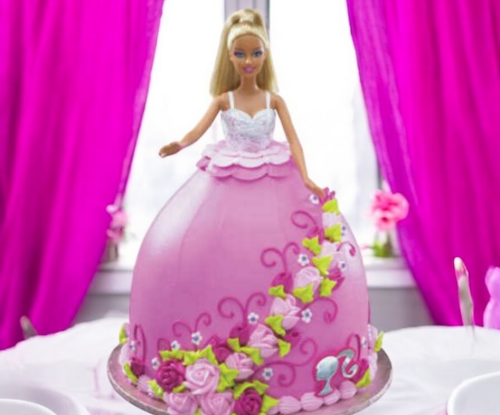Barbie Doll Roses Cake