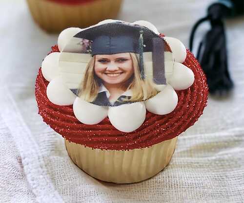 Graduation Photo Cupcakes (12 Cupcakes)
