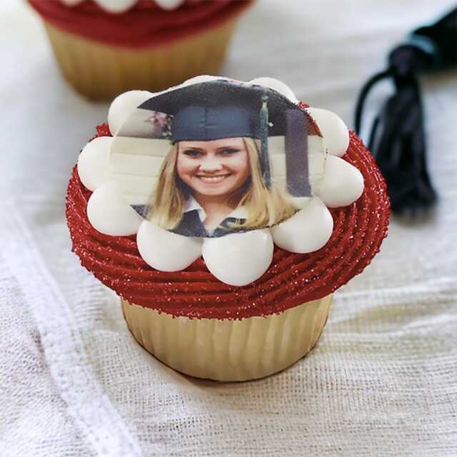 Graduation Photo Cupcakes (12 Cupcakes)