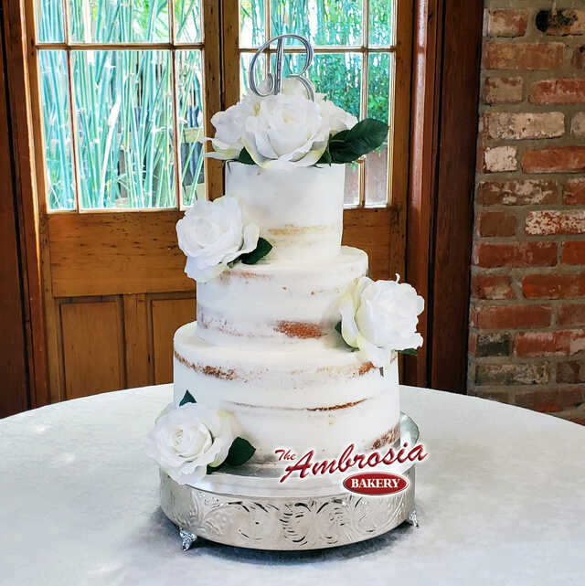 3 Tier Naked Wedding Cake