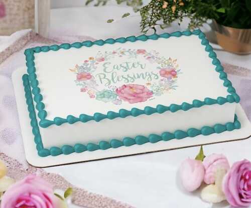 Floral Easter Blessings PhotoCake® Edible Image®