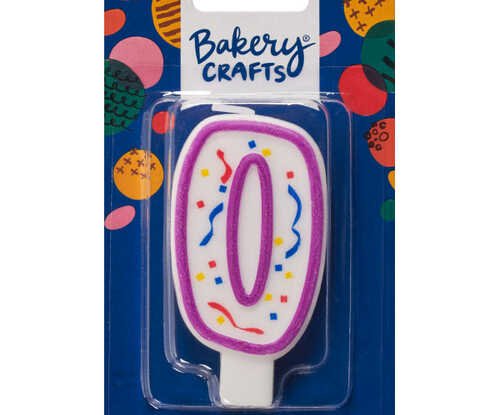 "0" Party Purple Numeral Candles