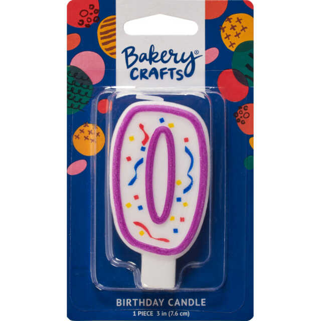 "0" Party Purple Numeral Candles