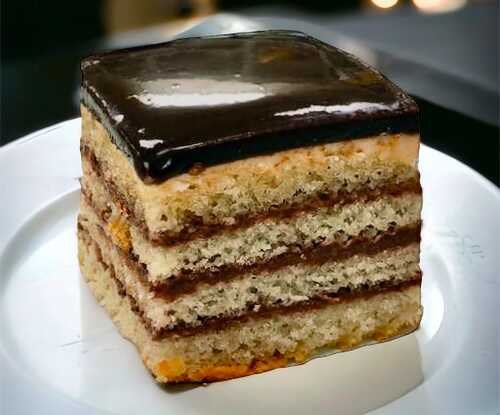 Chocolate Doberge Cake Squares - White Almond Cake - Dozen