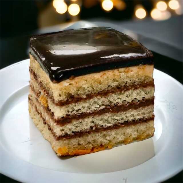 Chocolate Doberge Cake Squares - White Almond Cake - Dozen