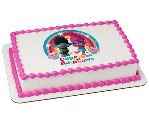 DreamWorks - Trolls Cupcakes & Rainbows PhotoCake® Edible Image®
