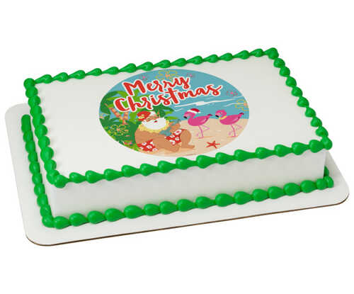 Santa on Summer Holiday PhotoCake® Edible Image®