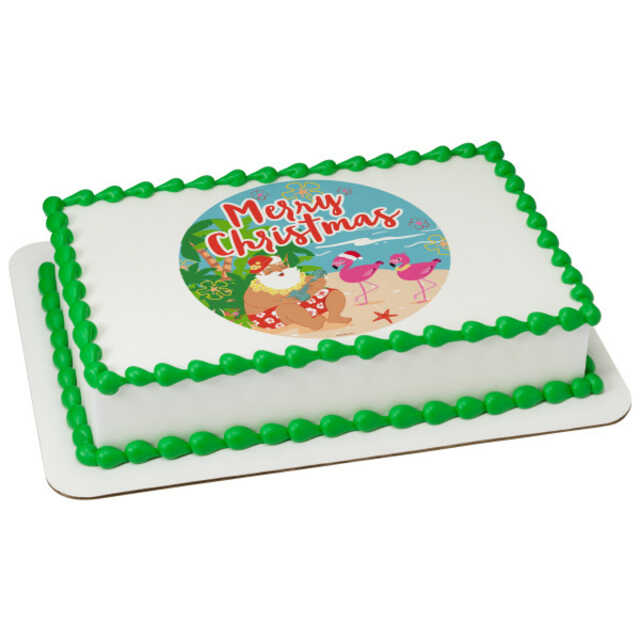 Santa on Summer Holiday PhotoCake® Edible Image®