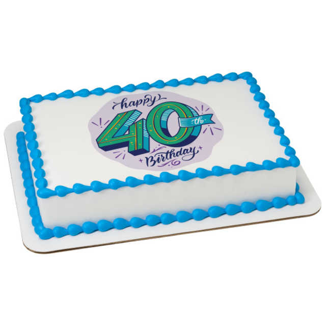 40th Birthday PhotoCake® Edible Image®