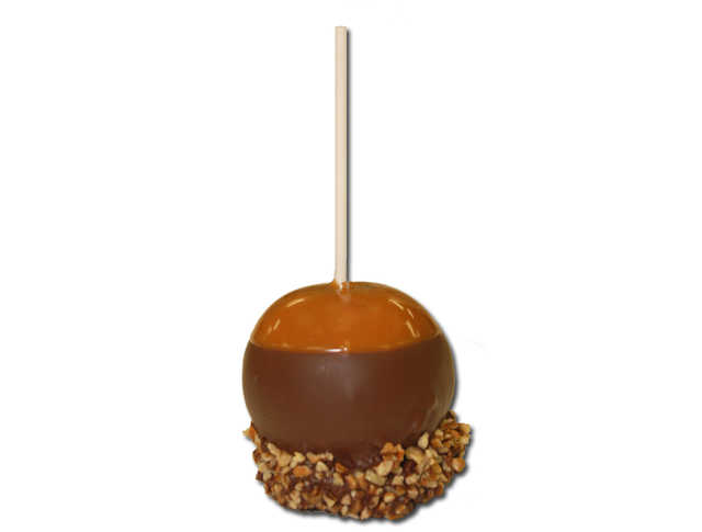 Caramel Apple with Chocolate and Pecans